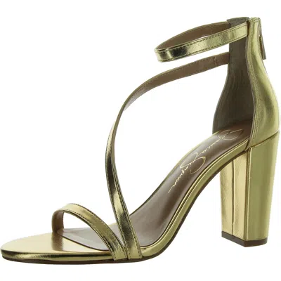 Jessica Simpson Sloyan Womens Metallic Heels In Gold