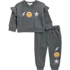 Jessica Simpson Babies'  Smiley French Terry Sweatshirt & Joggers Set In Gray