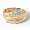 Jessica Simpson Snake Hinge Gold-tone Bracelet With Crystal Eyes In Gold