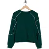 Jessica Simpson Softsculpt Contrast Piped Sweatshirt In Green