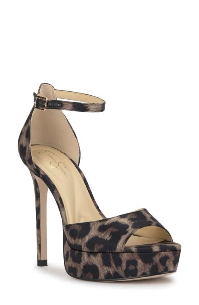 Jessica Simpson Sohilea Ankle Strap Platform Sandal In Animal Print