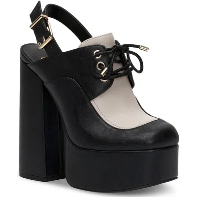 Jessica Simpson Sondos Womens Faux Leather Chunky Slingback Heels In Multi