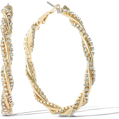 Jessica Simpson Spiral Hoop Gold-tone Twisted Earrings