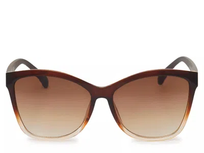 Jessica Simpson Square Cateye Embossed Sunglasses In Brown