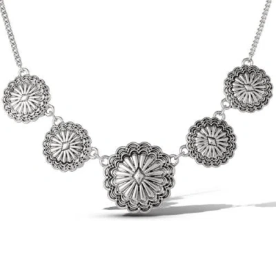 Jessica Simpson Statement Medallion Necklace In Silver