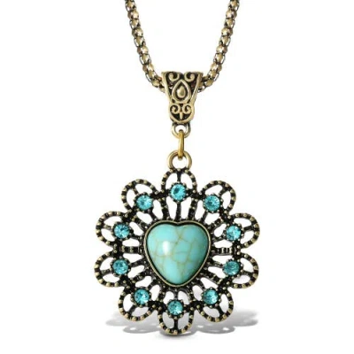 Jessica Simpson Stone Ornate Necklace In Blue