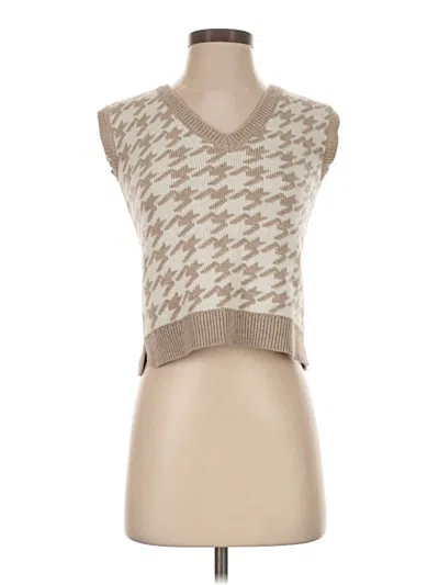Pre-owned Jessica Simpson Sweater Vest In Tan