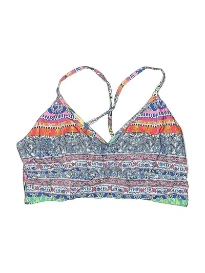 Pre-owned Jessica Simpson Swimsuit Top Blue Print Pattern Swimwear