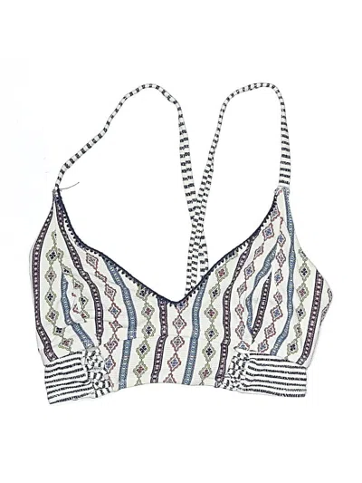 Pre-owned Jessica Simpson Swimsuit Top Ivory Print Pattern Swimwear