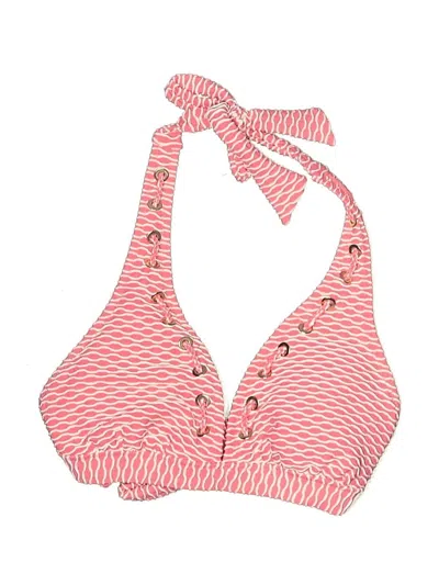 Pre-owned Jessica Simpson Swimsuit Top Pink Print Pattern Swimwear