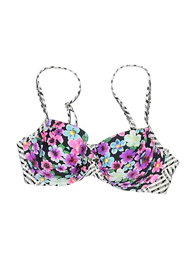 Pre-owned Jessica Simpson Swimsuit Top Purple Print Pattern Swimwear