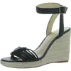Jessica Simpson Weyla Womens Cushioned Footbed Canvas Wedge Sandals In Black