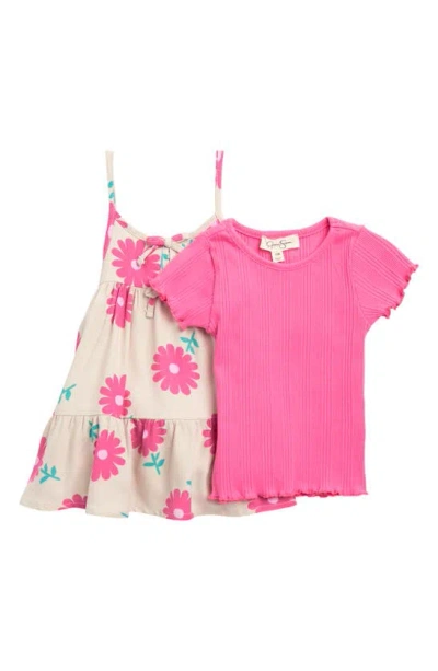 Jessica Simpson Babies'  Tank Dress & Short Sleeve Tee Set In Pink