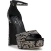 Jessica Simpson Telxia 2 Ankle Strap Platform Sandal In Black Sparkle