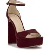 Jessica Simpson Telxia 2 Ankle Strap Platform Sandal In Burgundy