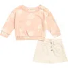 Jessica Simpson Terry Sweater & Skort Set In Pink