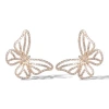 Jessica Simpson Textured Butterfly Gold-tone Stud Earrings In Gold