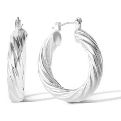 Jessica Simpson Thick Twisted Hoop Earrings In Purple