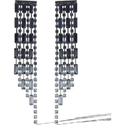 Jessica Simpson Tiered Crystal Fringe Earrings In Gold
