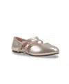 Jessica Simpson Toddler And Big Girls Amy Double Strap Ballet Flat In Soft Gold