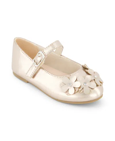 Jessica Simpson Kids' Toddler Girls Amy Petal Ballet Flat In Gold