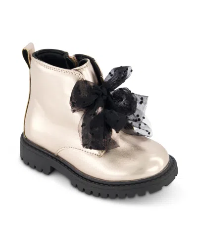 Jessica Simpson Kids' Toddler Girls Daria Double Bow Ankle Boot In Champagne