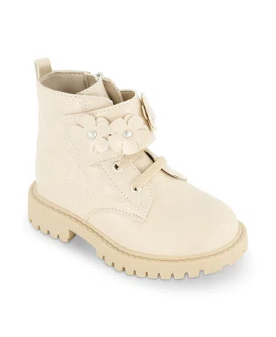 Jessica Simpson Kids' Toddler Girls Daria Flower Moto Boot In Sand