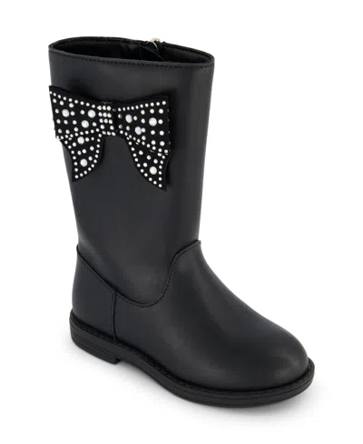 Jessica Simpson Kids' Toddler Girls Evie Ribbon Riding Boot In Black