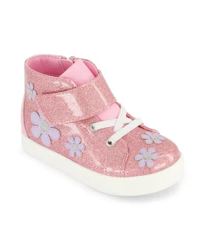 Jessica Simpson Kids' Toddler Girls Gretchen Flower High Top Sneaker In Pink
