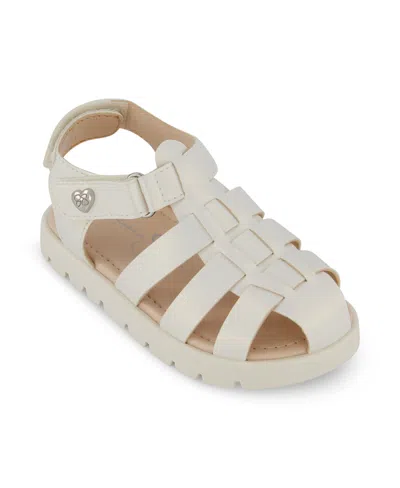 Jessica Simpson Kids' Toddler Girls Tia Fisher Puffy Bow Casual Sandals In White