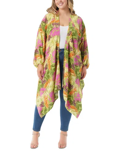 Jessica Simpson Trendy Plus Size Agnette High-low Kimono In Pickled Pear
