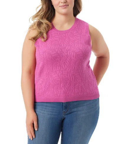 Jessica Simpson Trendy Plus Size Astrid Pointelle Tank Top In Rose Violet