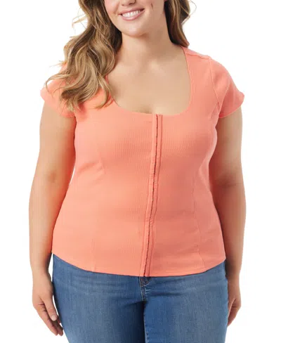 Jessica Simpson Trendy Plus Size Min Cap-sleeve Top In Shell Pink