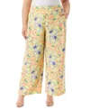 Jessica Simpson Trendy Plus Size Printed Winnie Wide-leg Pants In Almost Apricot