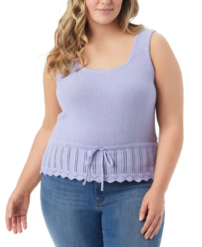 Jessica Simpson Trendy Plus Size Sierra Drawstring Sweater Tank Top In Sweet Lavender