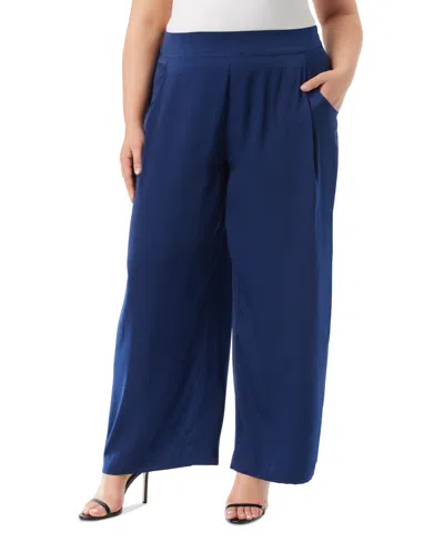 Jessica Simpson Trendy Plus Size Winnie Wide-leg Pants In Medieval Blue
