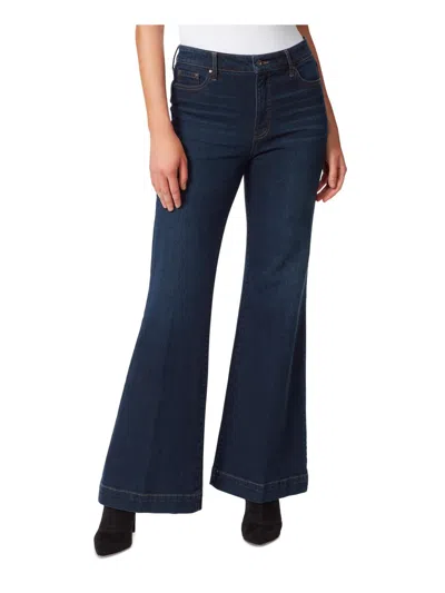 Jessica Simpson True Love Womens Solid Denim Wide Leg Jeans In Blue