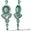 Jessica Simpson Turquiose Bead Statement Earrings In Blue