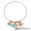 Jessica Simpson Turquoise Evil Eye Bracelet In Gold
