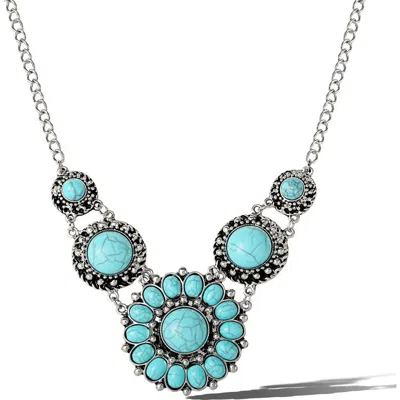 Jessica Simpson Turquoise Statement Necklace In Orange