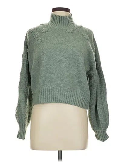 Pre-owned Jessica Simpson Turtleneck Sweater In Green