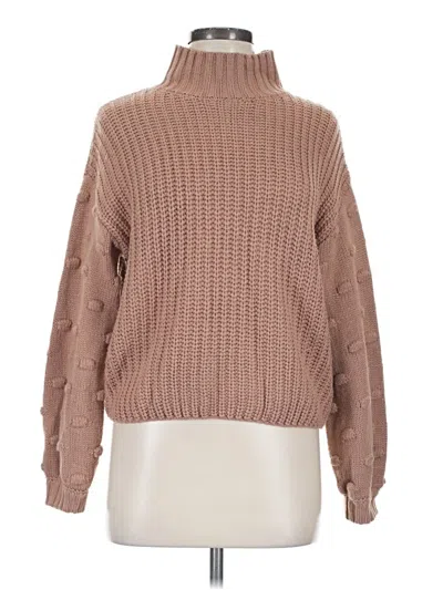 Pre-owned Jessica Simpson Turtleneck Sweater In Tan