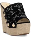 JESSICA SIMPSON VADIM EMBROIDERED PLATFORM ESPADRILLE WEDGE SANDALS