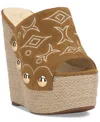 Jessica Simpson Vadim Platform Wedge Sandal In Saddle Ranch