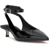 Jessica Simpson Vellana Ankle Strap Pointed Toe Kitten Heel Pump In Black