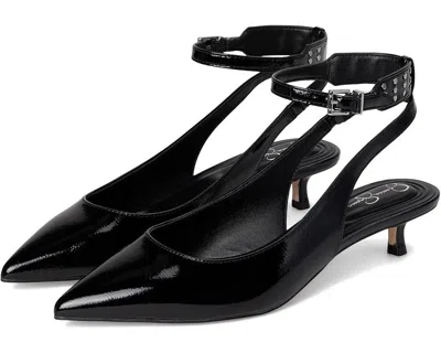 JESSICA SIMPSON VELLANA PUMP WOMENS US 10 BLACK ANKLE STRAP KITTEN HEEL ZPO3628