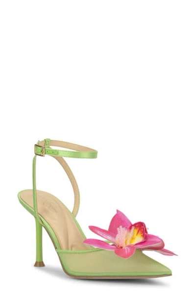 Jessica Simpson Vilyria Embellished Pointed Toe Pump In Green