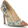 Jessica Simpson Welica Embellished Jacquard Pump In Multi