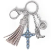 Jessica Simpson Western Cross & Tassel Charm Keychain In Metallic