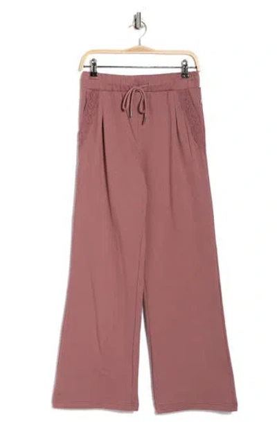 Jessica Simpson Wide Leg Cotton Blend Pants In Brown